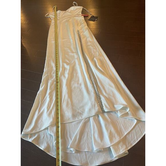 Mac Duggal Sweetheart Evening Gown 2 Rhinestone White Maxi Dress bridal xs 55706 - Picture 8 of 12